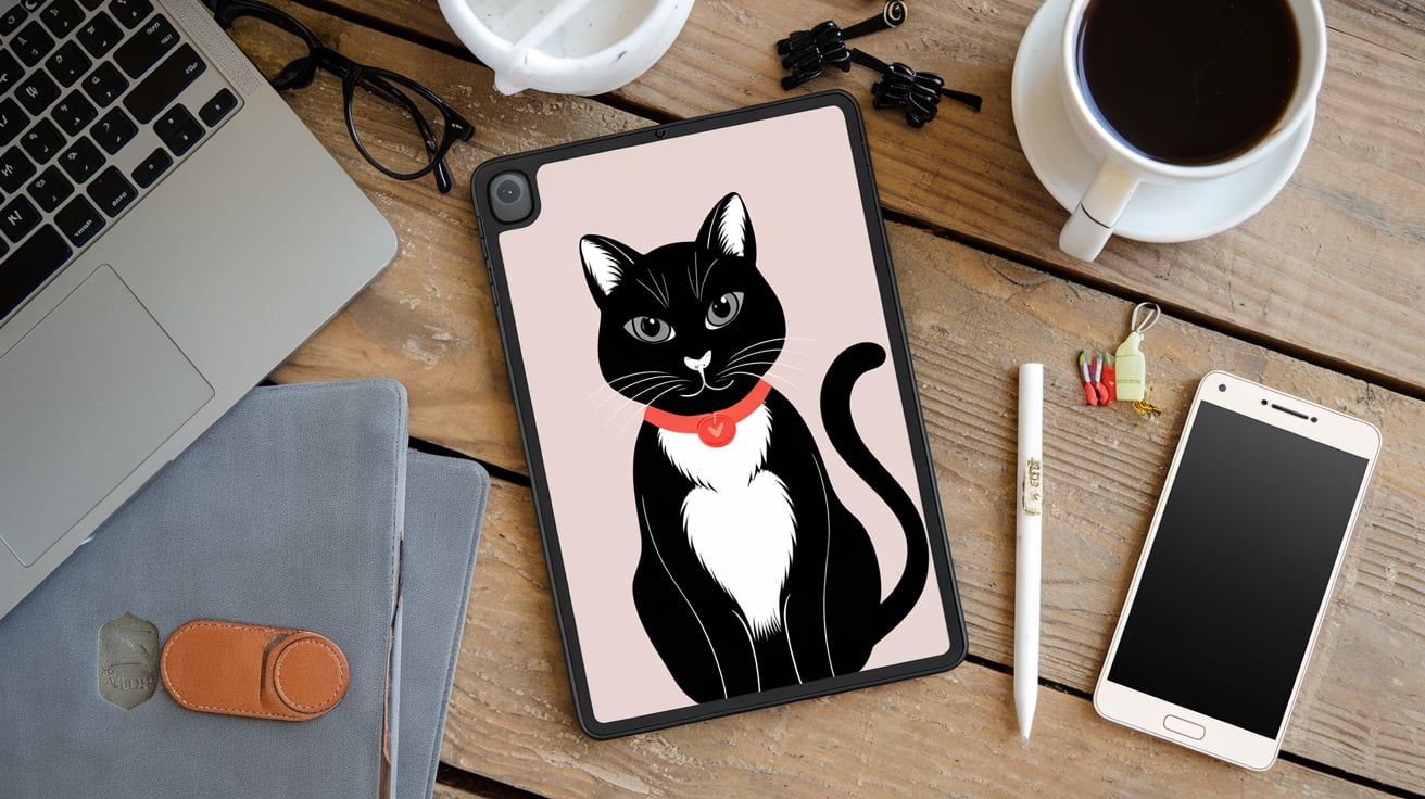 MXFDEGF Lenovo Tab M9 cover black cat